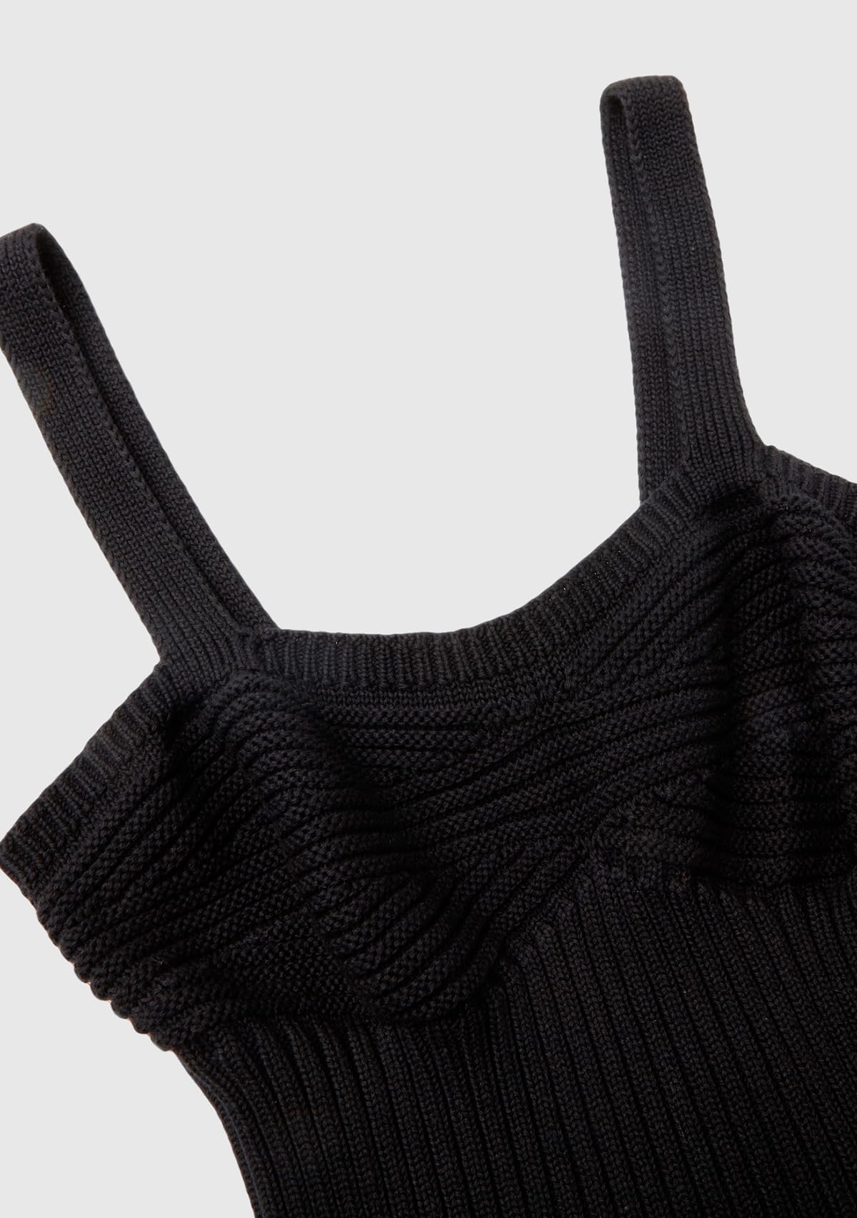 Benetton Maglieria Top Donna Spalline Punto Maglia Nero
