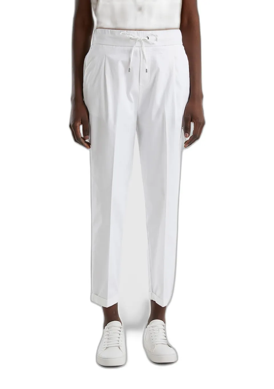 Benetton Pantaloni Joggers Donna cotone stretch coulisse