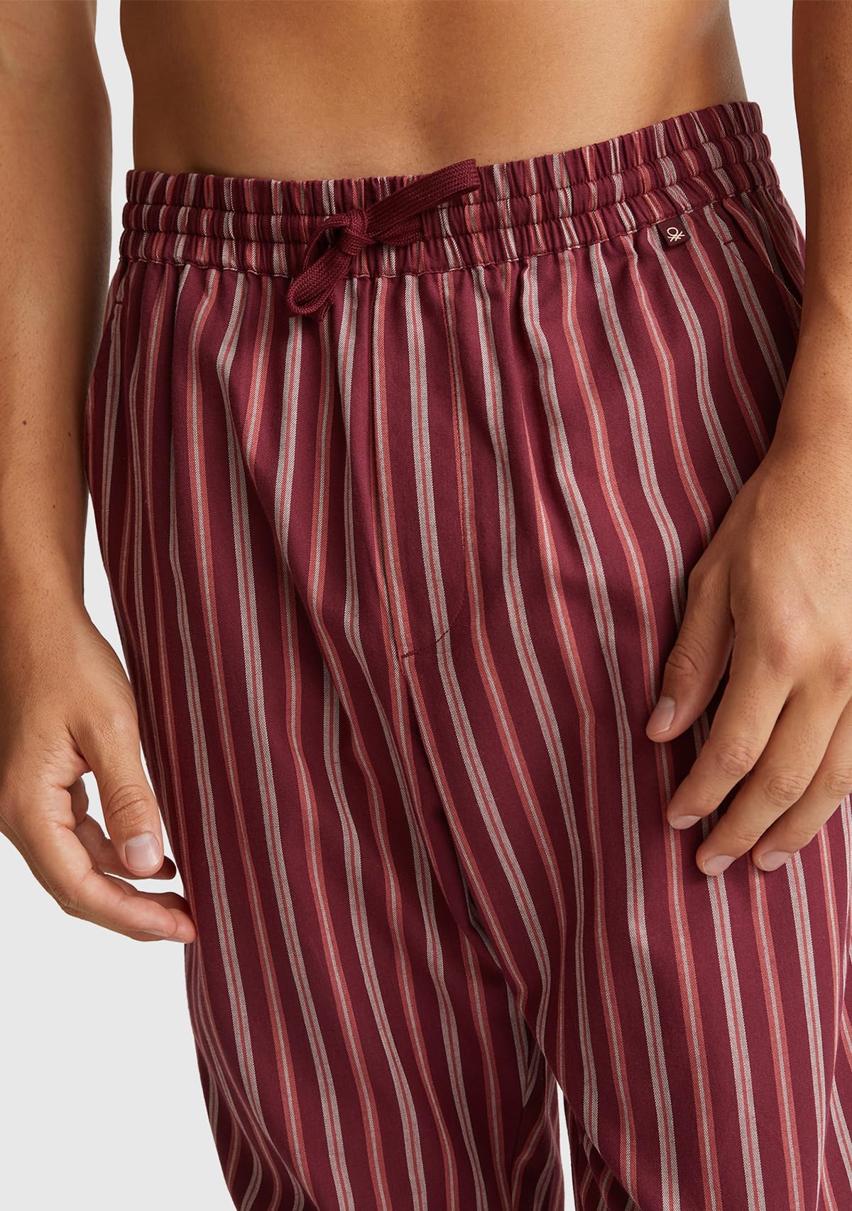 Benetton Pantalone Pigiama Uomo Tela Rosso Taglia S
