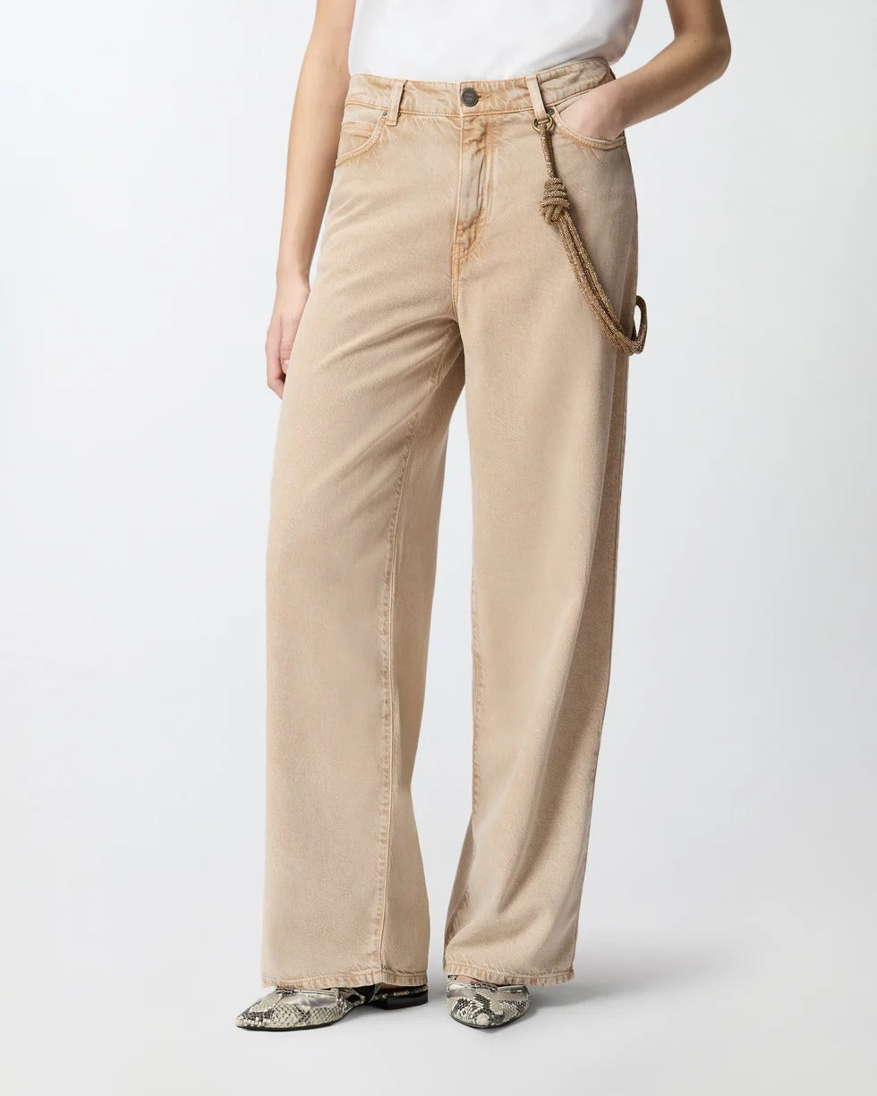Pinko Lauryn 104601 A33R Jeans Donna Loose Beige