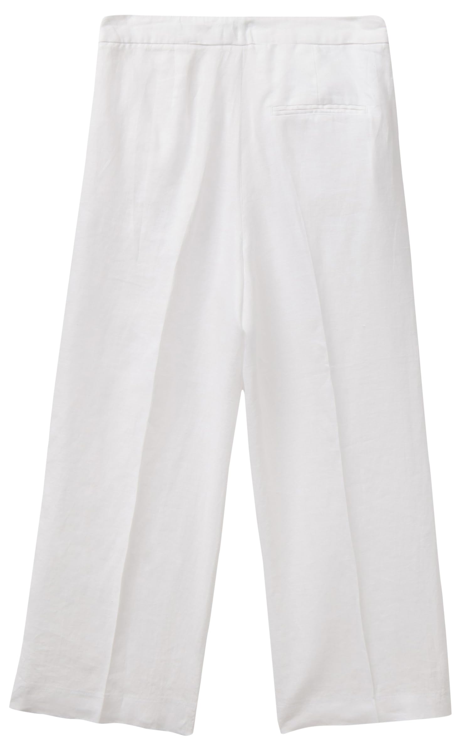 Benetton Pantaloni Donna Lino Cropped con Spacco
