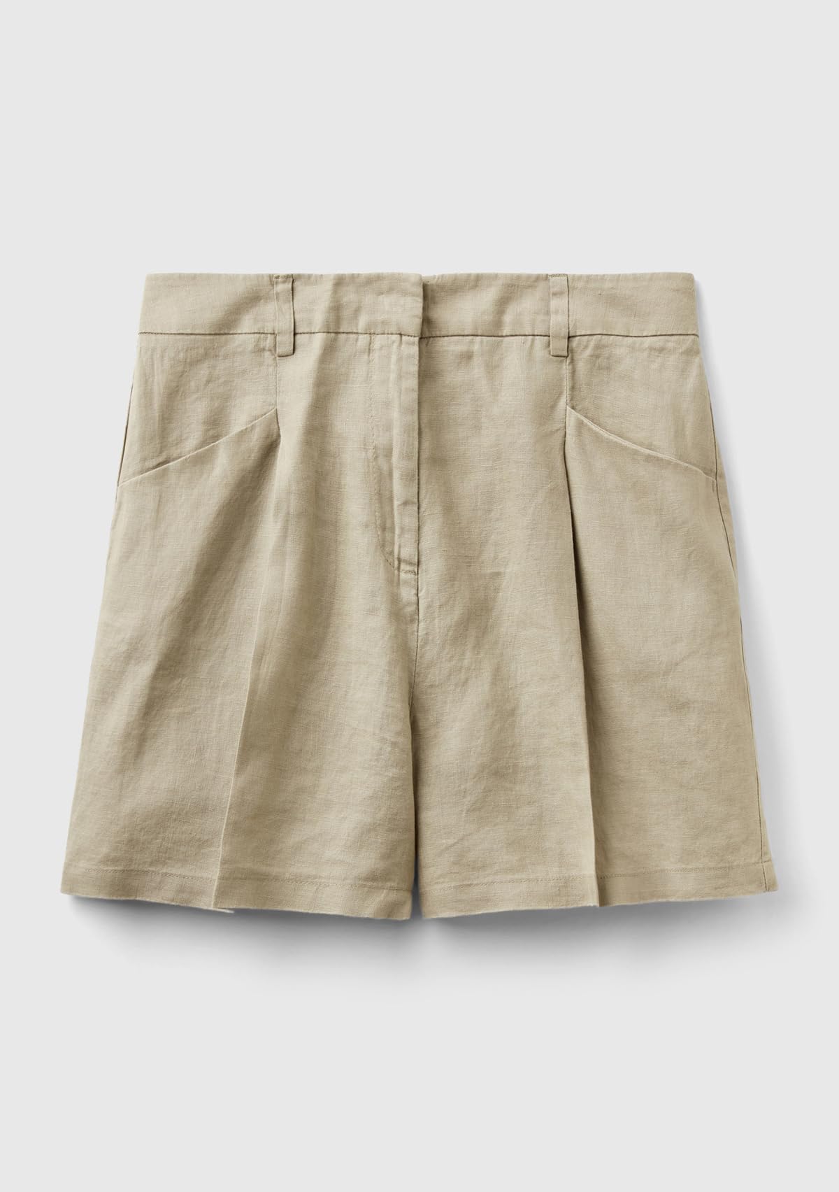 Benetton 4aghd9013 short lino donna vita regular con tasche