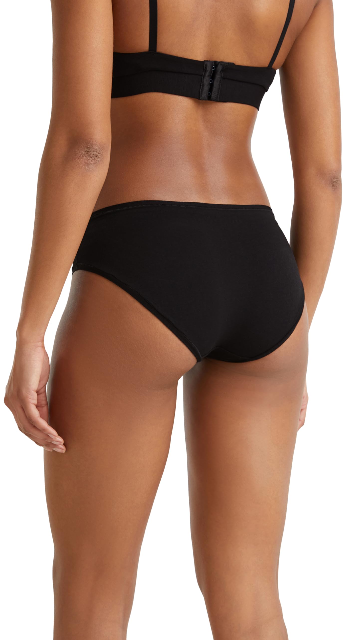 Benetton 3zqm1s026 slip donna nero cotone organico