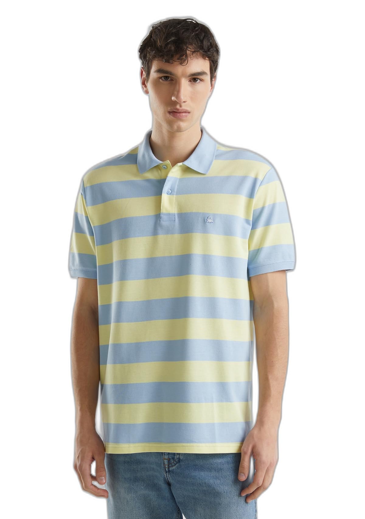 Benetton Polo Uomo a Righe manica corta cotone relaxed