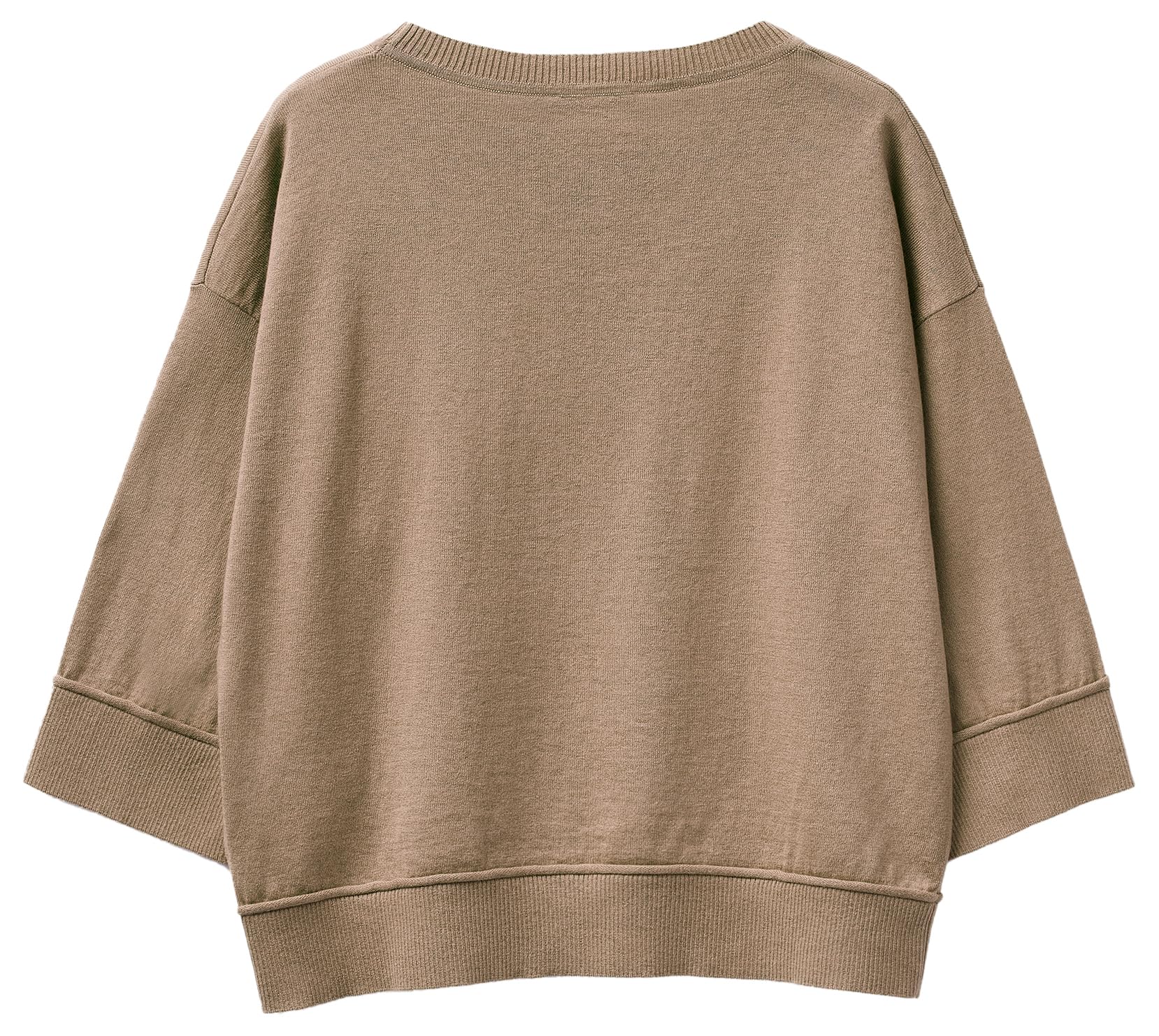 Benetton Maglieria Maglione Girocollo Boxy Manica 3/4