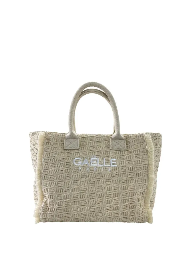 Gaelle Paris GAACW03178 Maxi Shopper Beige Logo Cotone