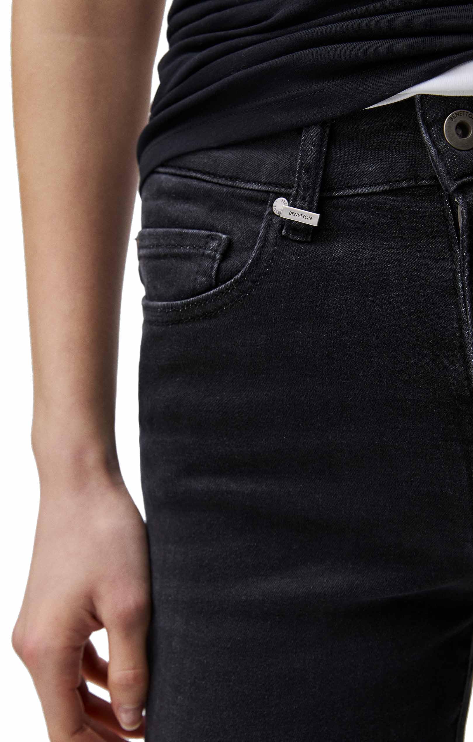 Benetton Jeans Flare Donna Stretch Vita Regular 5 Tasche