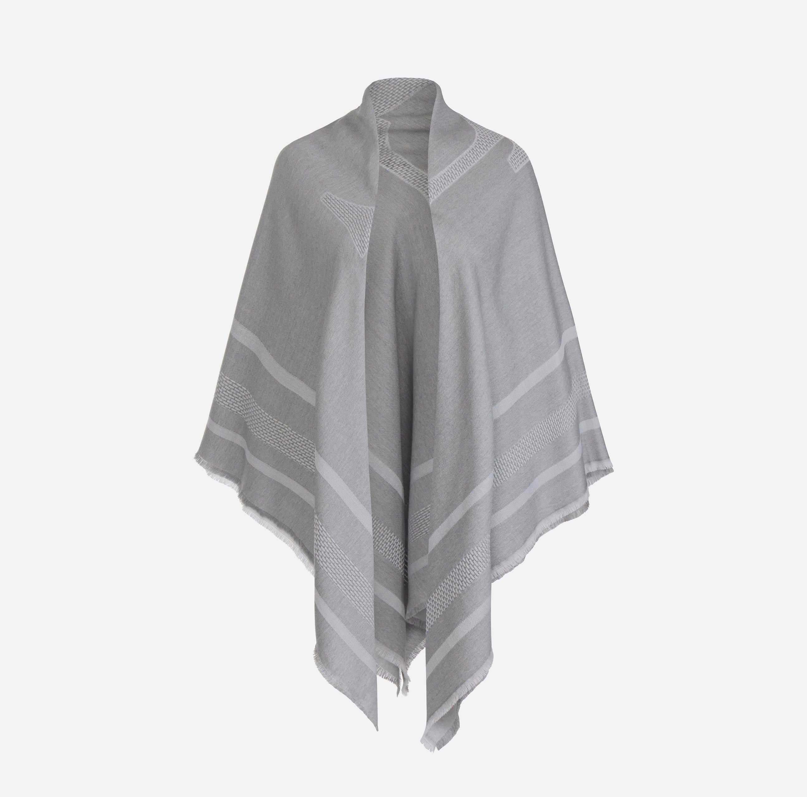 Elisabetta Franchi MT01F66E2 Mantella Grigio Lana Pura