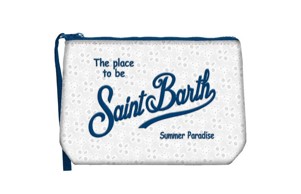 MC2 Saint Barth Aline Sangallo pochette Bianco Navy cotone