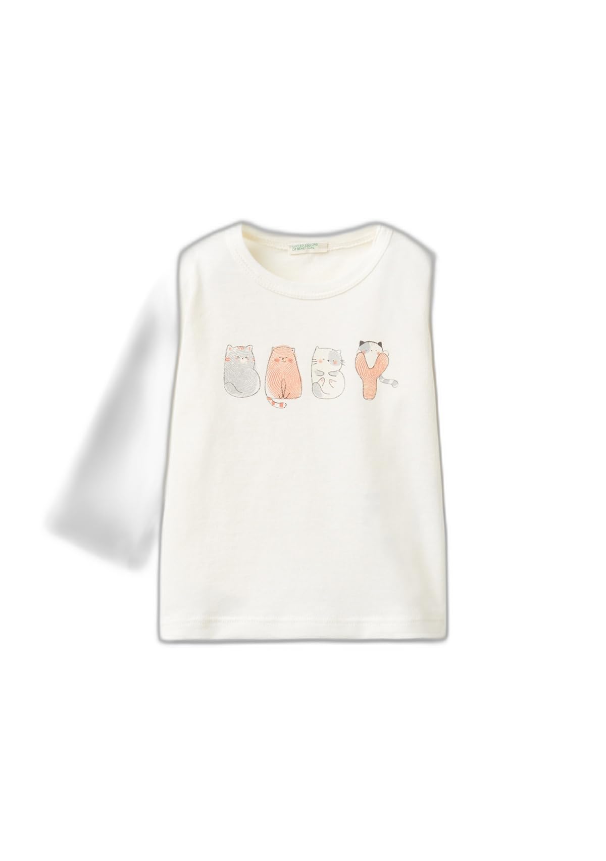 Benetton 3ATNA1055 t-shirt bimbo manica lunga bianco taglia 50