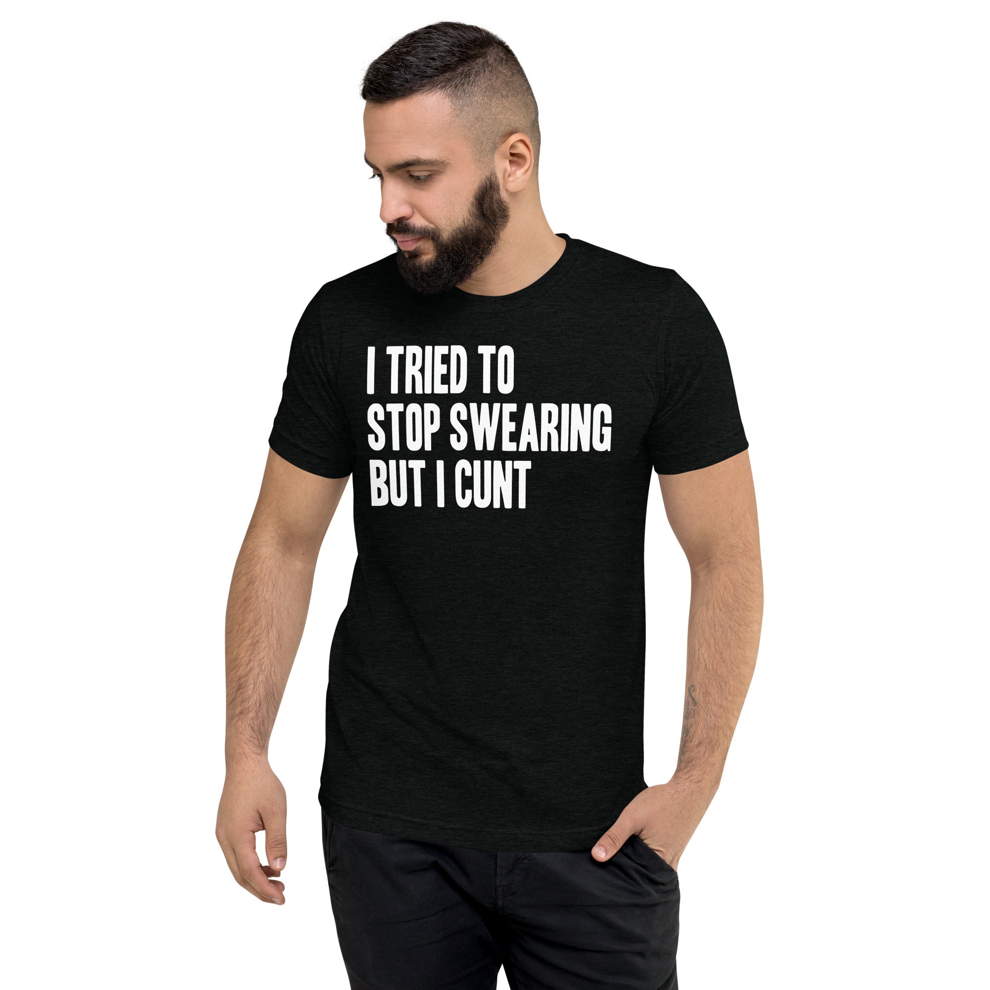 Pure Trash I Tried To Stop Swearing Maglietta Uomo Triblend