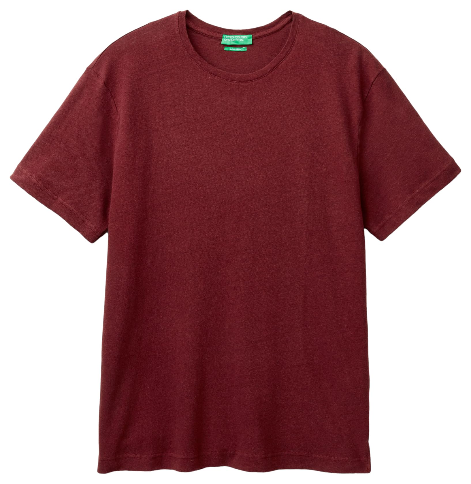 Benetton 39ivu104i T-Shirt Uomo Misto Lino Regular