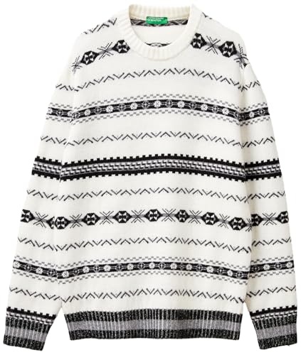 Benetton Maglieria 18ayk10ap Maglione Uomo XS jacquard