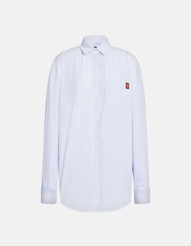 Dondup DC524T EF0178D camicia celeste righe cotone over