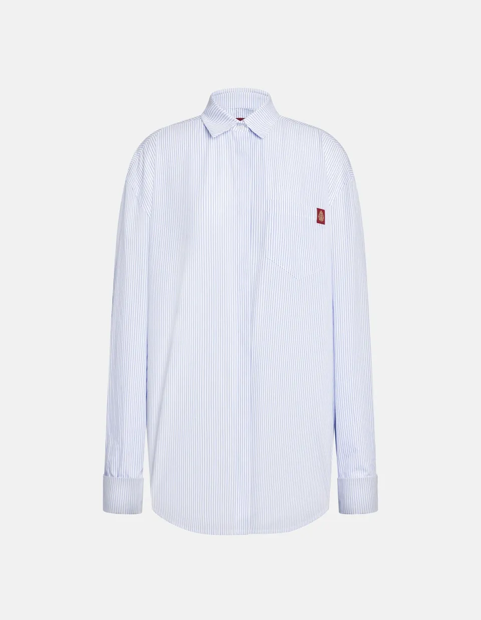 Dondup DC524T EF0178D camicia celeste righe cotone over
