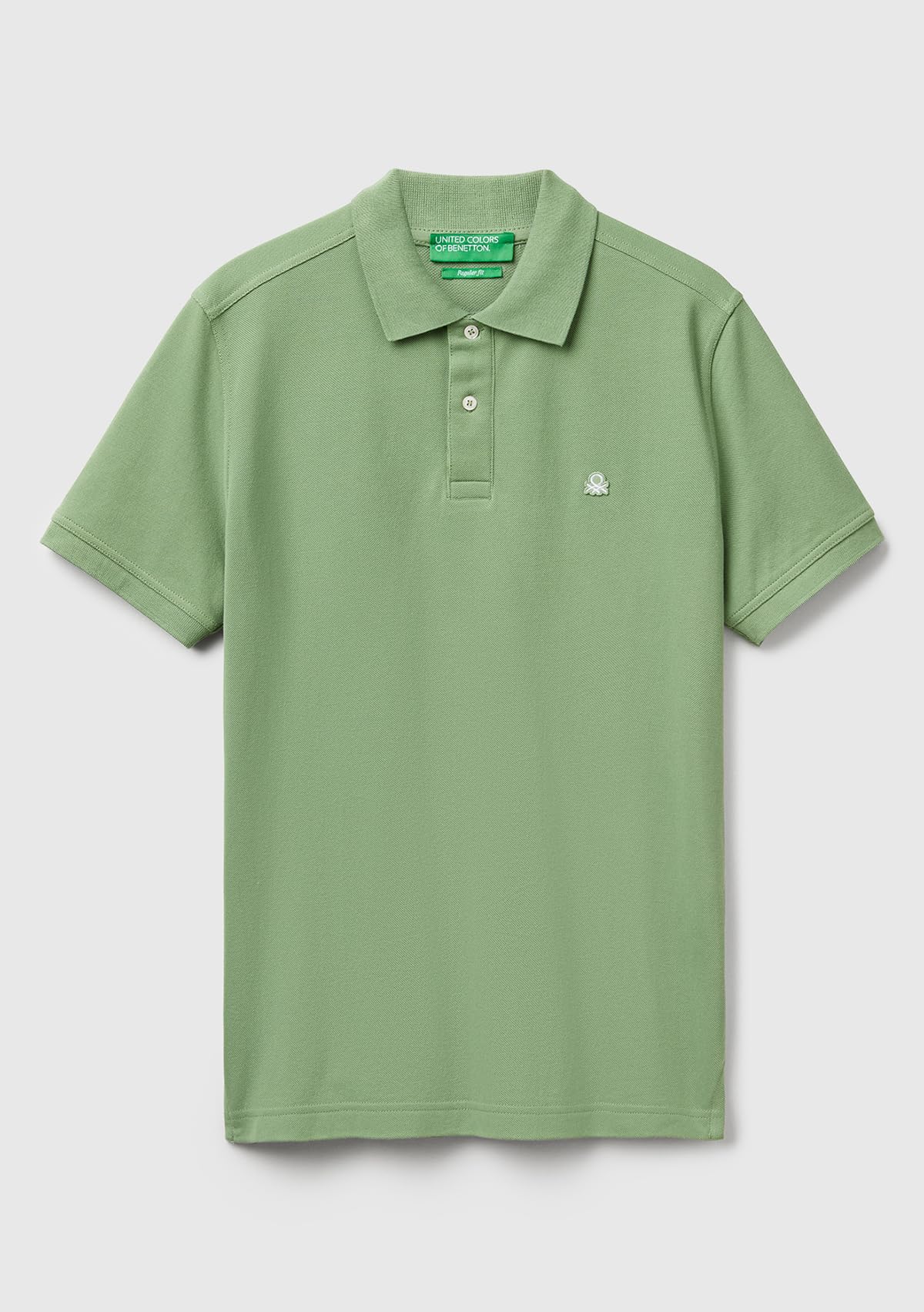 Benetton Polo Uomo Manica Corta Blu Verde Casual