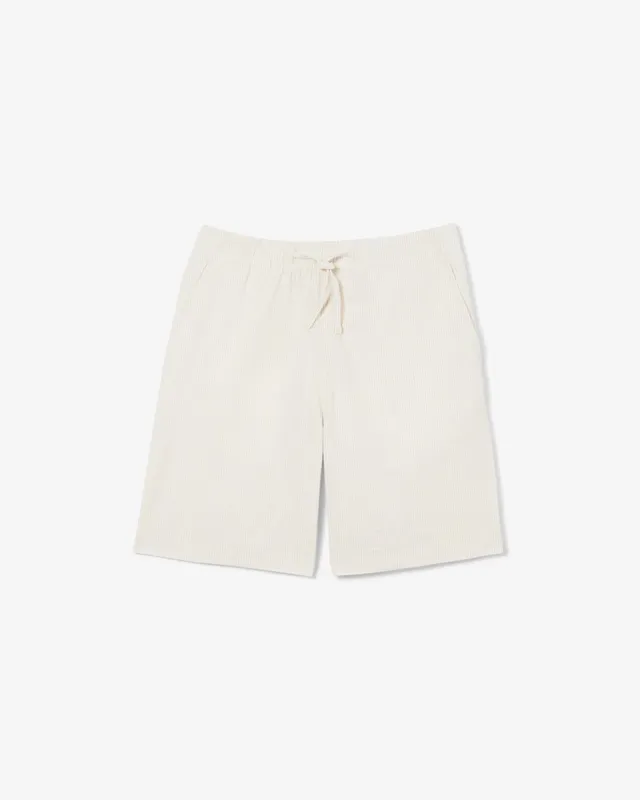 Lacoste GH1977 shorts uomo seersucker blanc beige