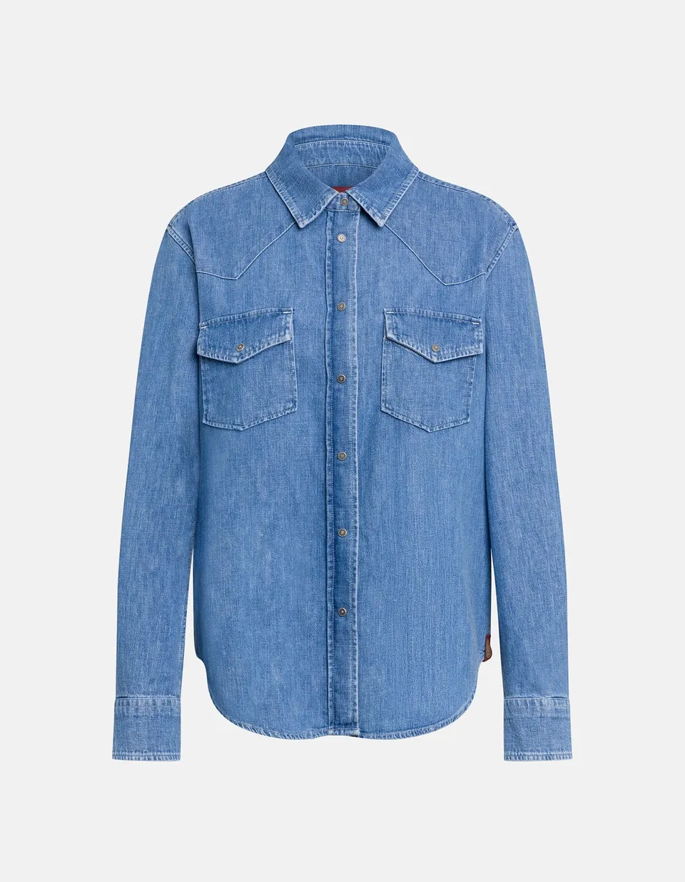Dondup DC564 Camicia Donna Blu Denim Cotone
