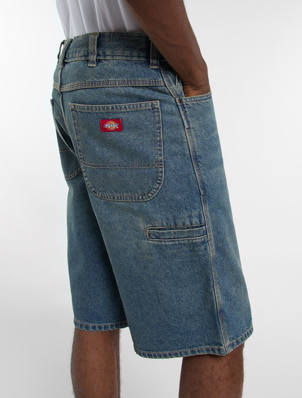 Dickies 958 13 Inch Loose Shorts Uomo Blu Khaki Cotone