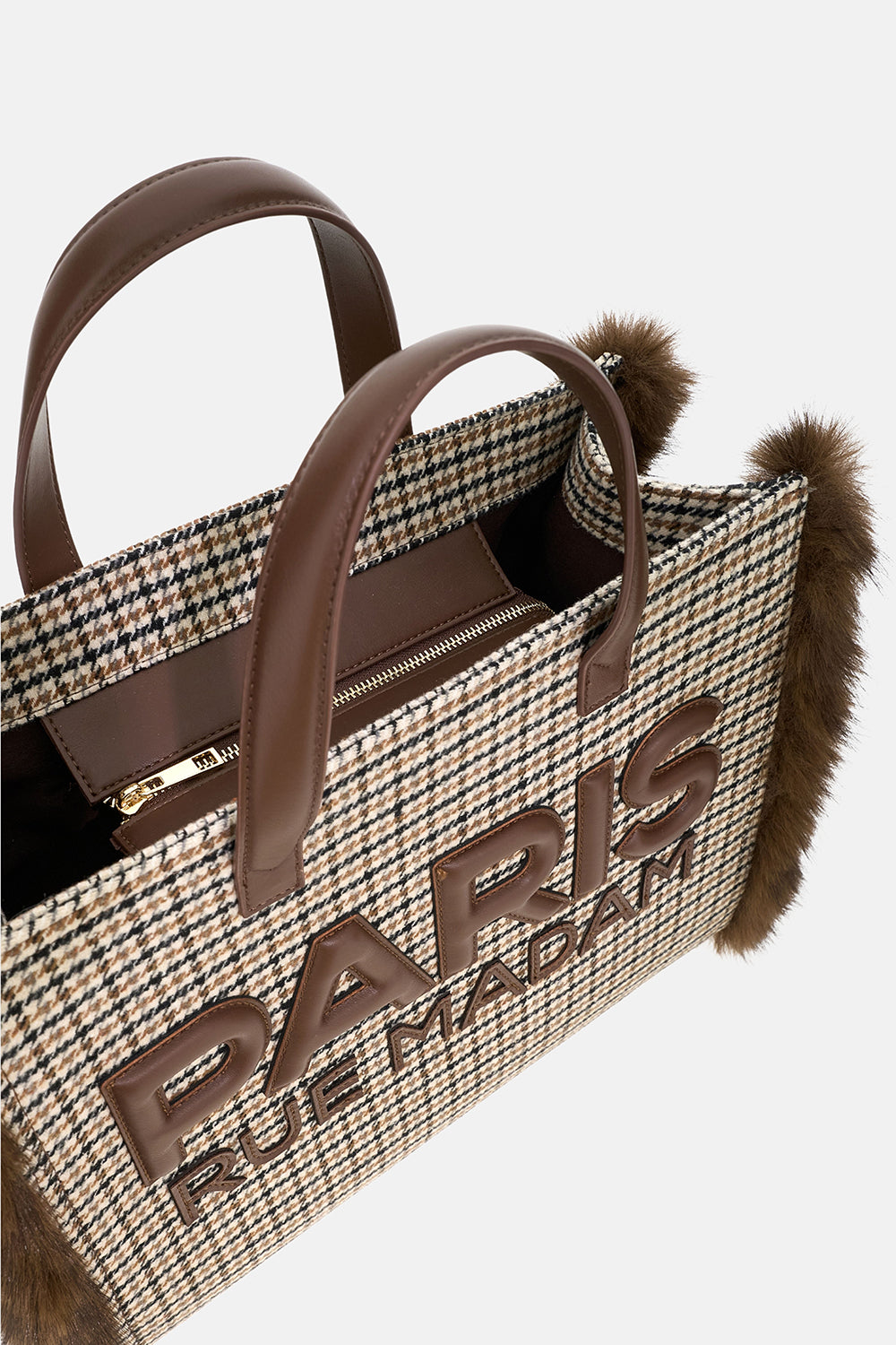 Rue Madam Megeve 1630 tote bag donna Pied de Poule panno