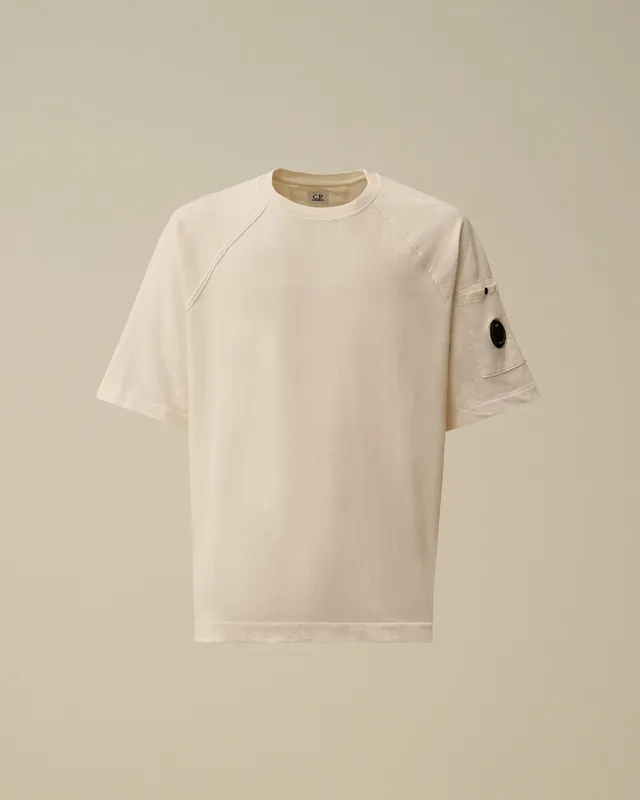 C.P. Company 20CMSS034A Felpa Uomo Bianca Gauze White
