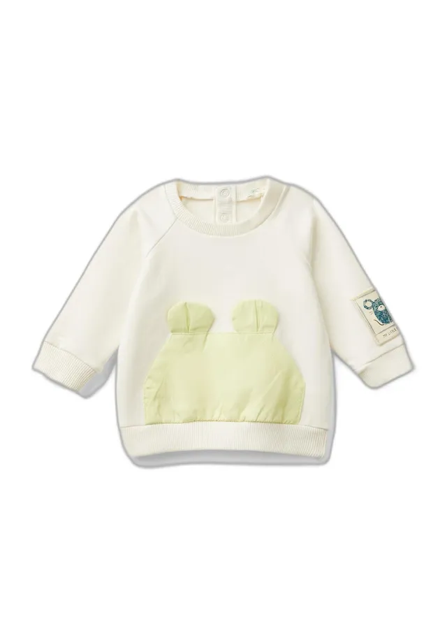 Benetton Felpe 32kna1054 Felpa Cappuccio Panna 50