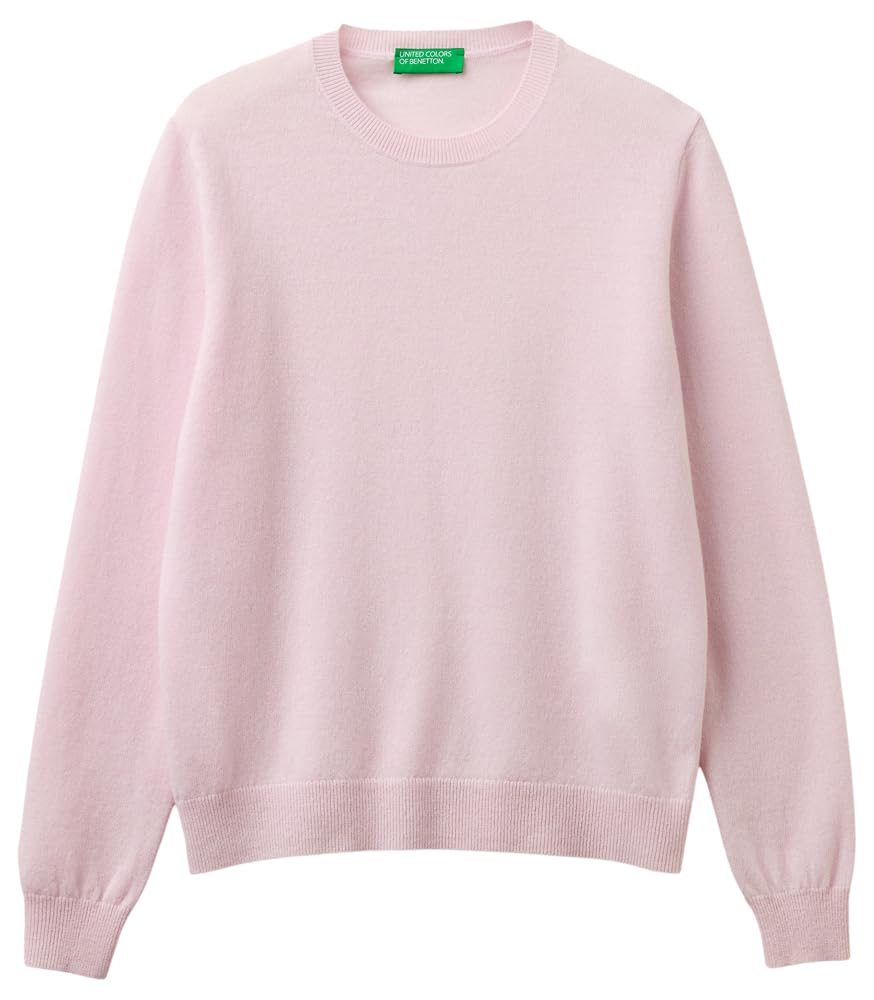 Benetton Maglieria G/C Maglione Girocollo Lana Merino Donna