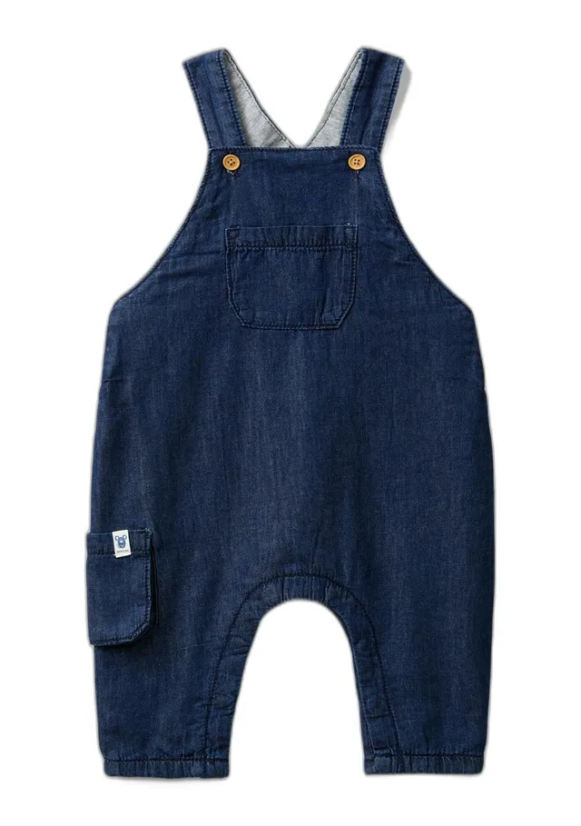 Benetton Salopette Denim Donna Fodera a Quadri