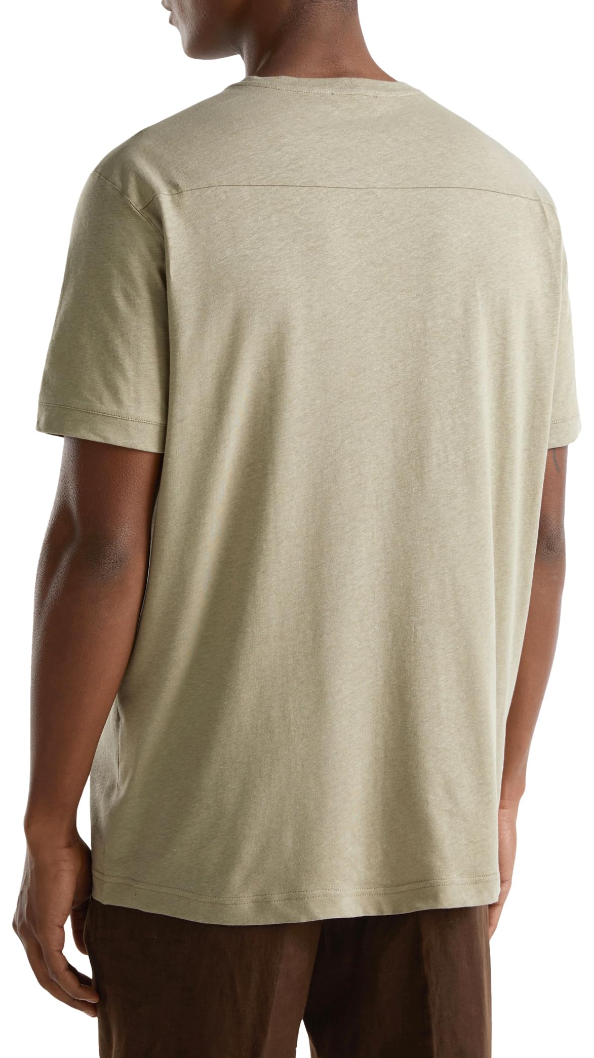 Benetton T-shirt Uomo Cotone Verde Militare 0w9