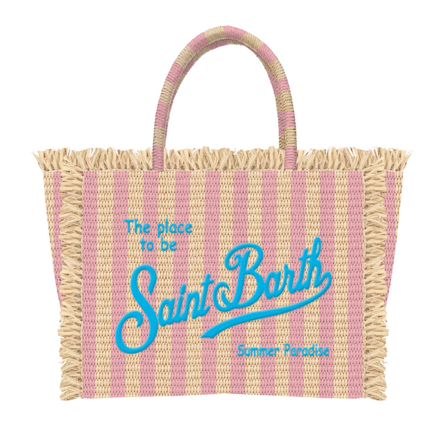 MC2 Saint Barth Colette Straw N Borsa Beige Rosa Paglia