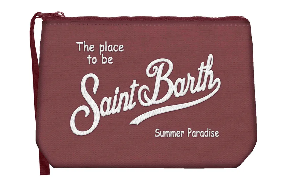 MC2 Saint Barth Aline Canvas pochette bordeaux cotone