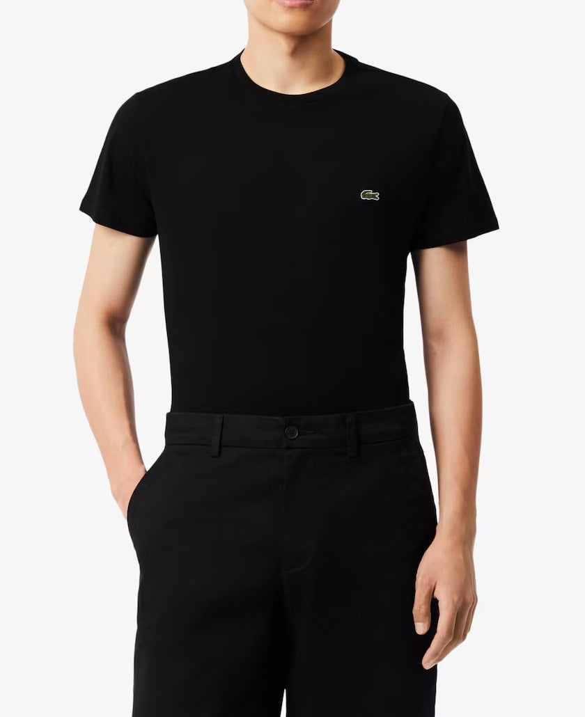 Lacoste TH6709 t-shirt uomo nero cotone Pima