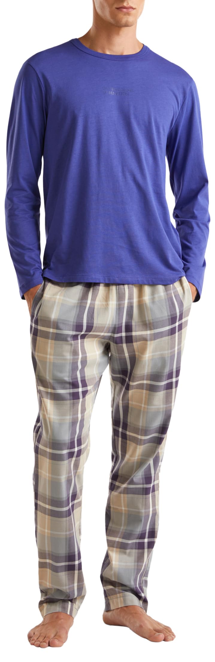 Benetton Pantalone Pigiama Uomo L in Tela