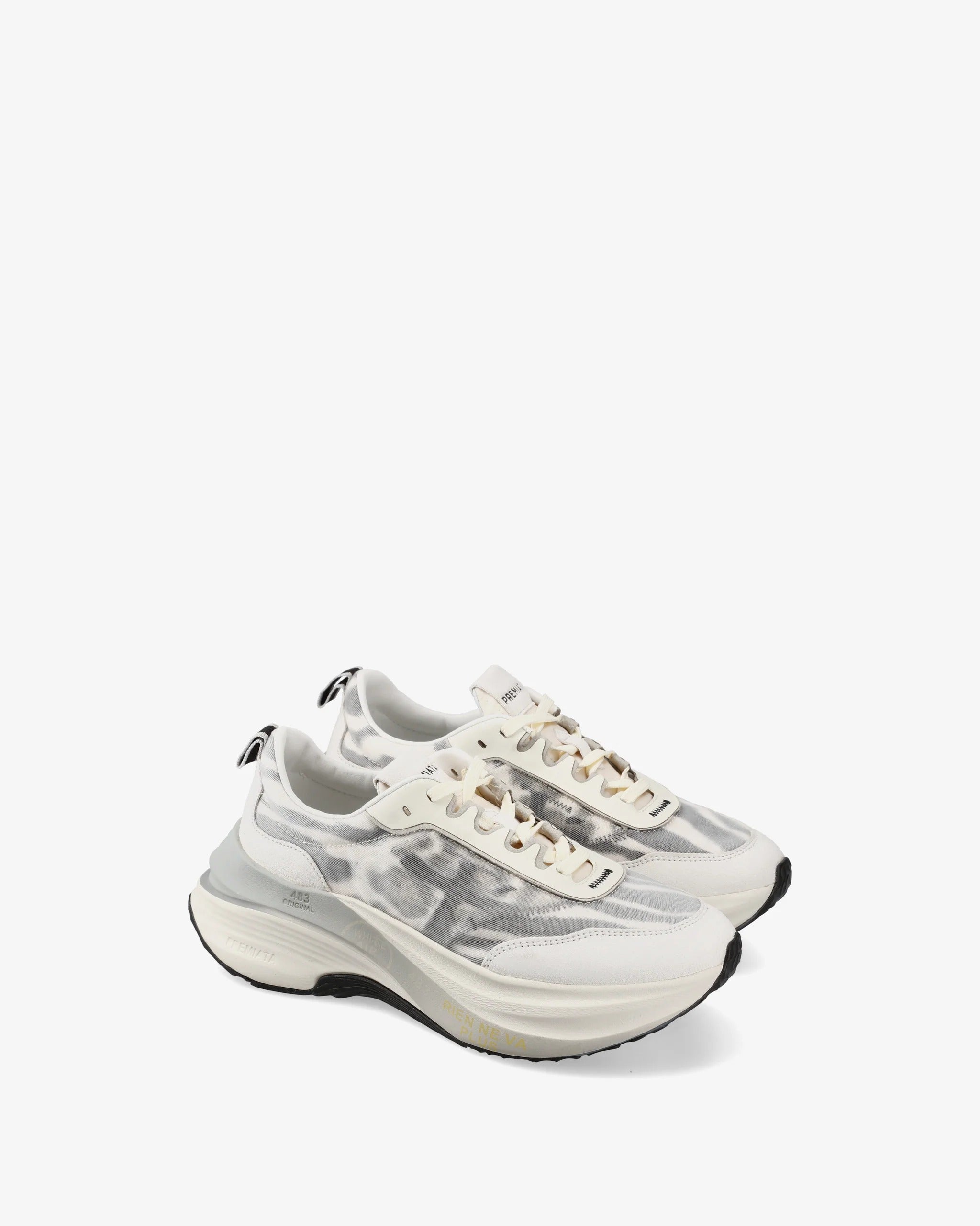 Premiata Hill 7507 Sneakers Donna Bianco Grigio Suede