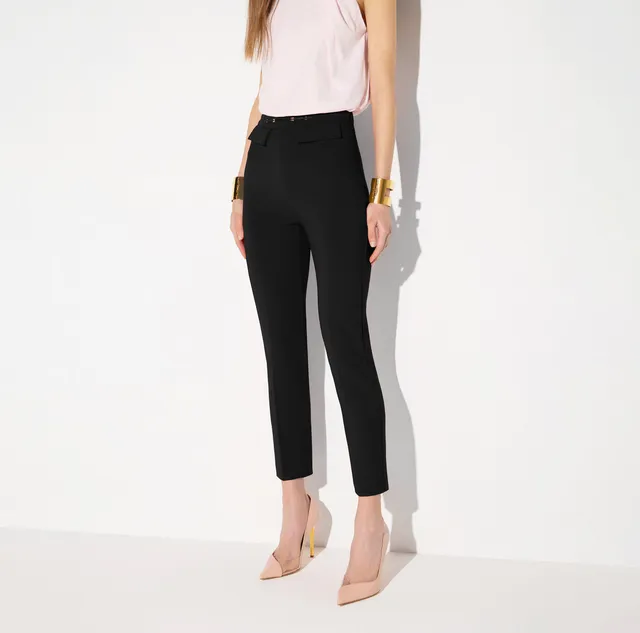 Elisabetta Franchi PA19566E2 pantalone nero crepe