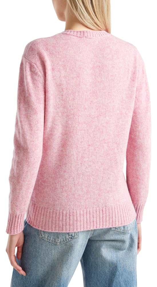 Benetton Maglieria 103me1n23 Maglione Donna Rosa XXS girocollo