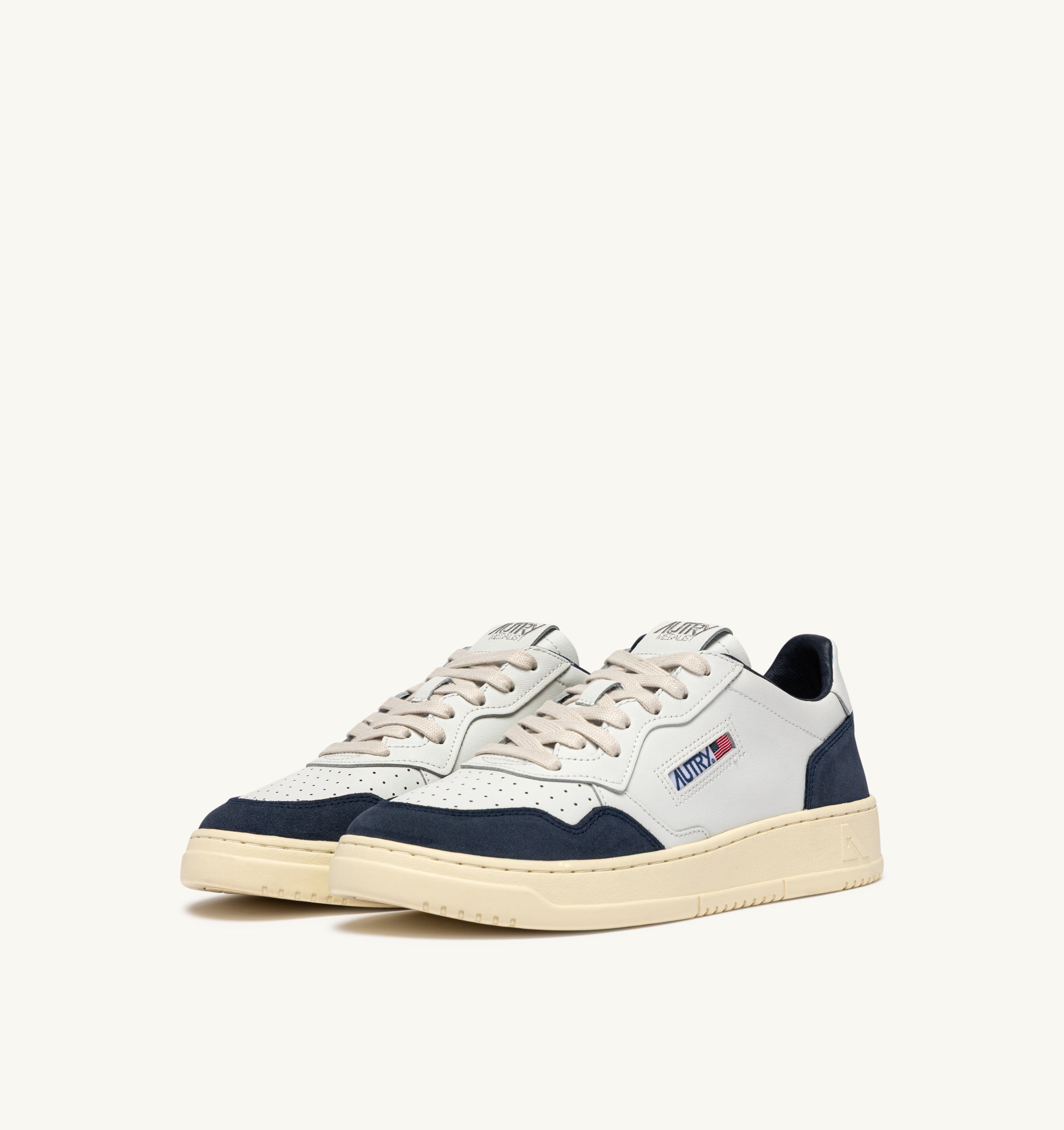 Autry Medalist Low AULM-FT22 sneakers uomo White Denim pelle