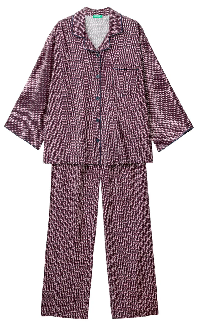 Benetton pigiama donna L set maglia pantalone casual