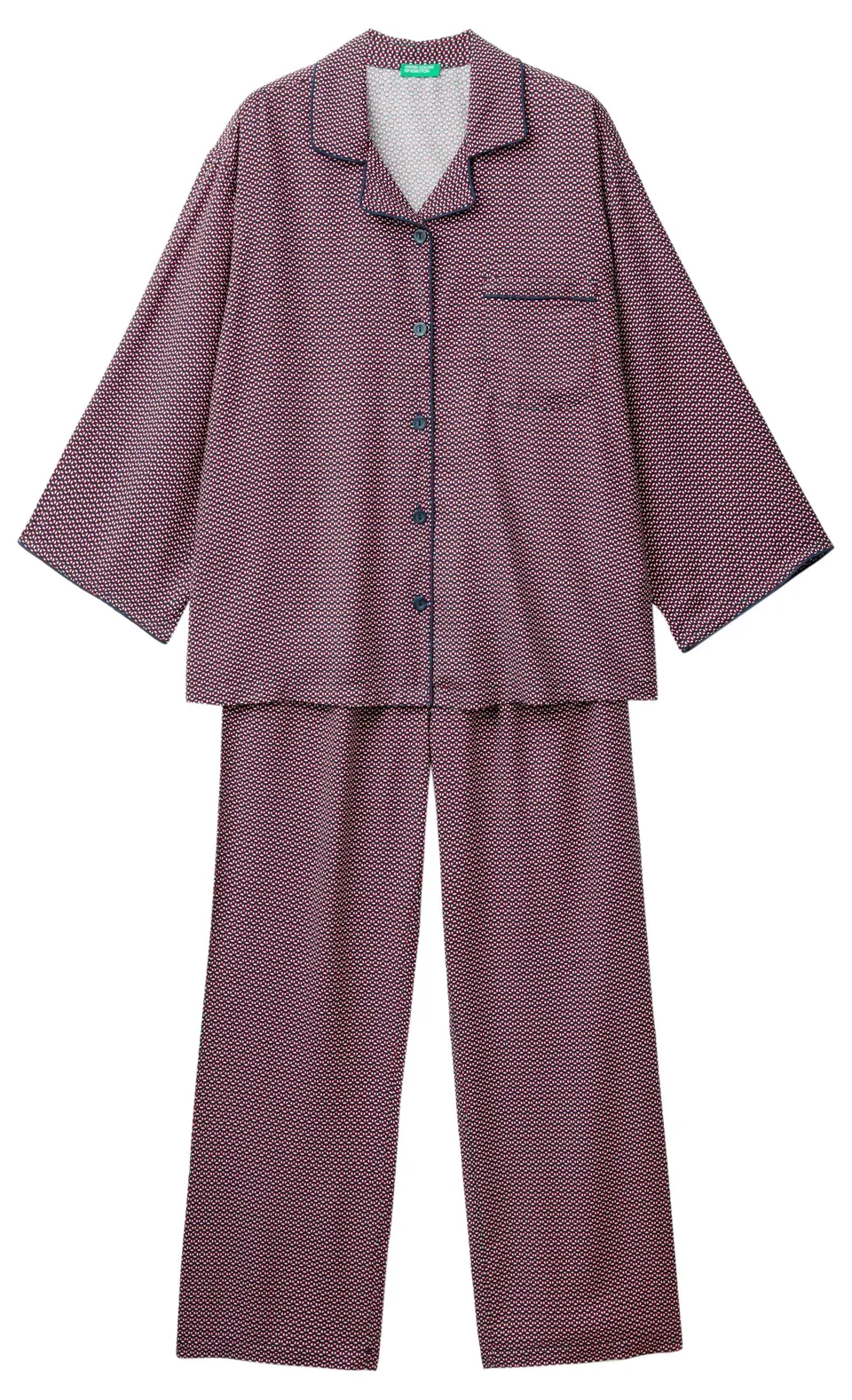 Benetton pigiama donna L set maglia pantalone casual