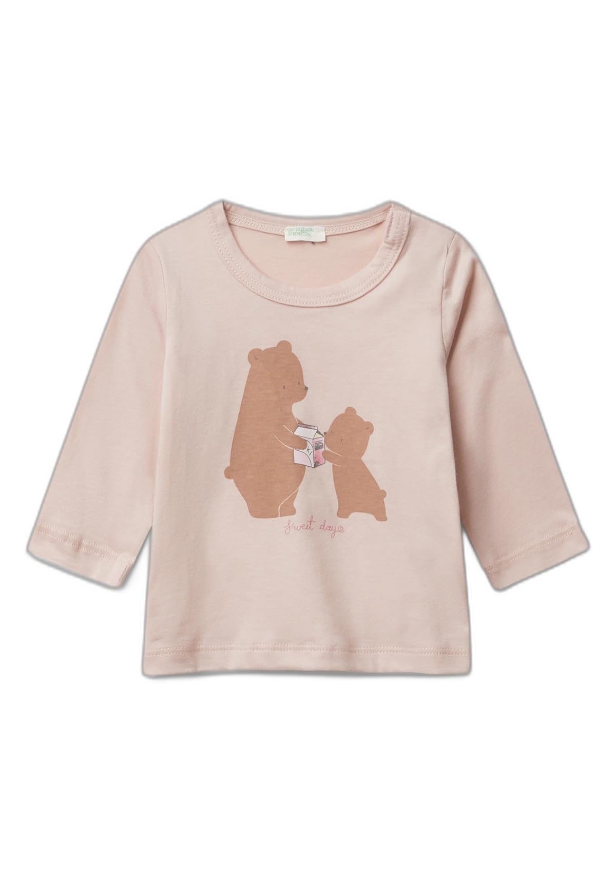 Benetton t-shirt bimbo cotone bio bianco stampa taglia 74