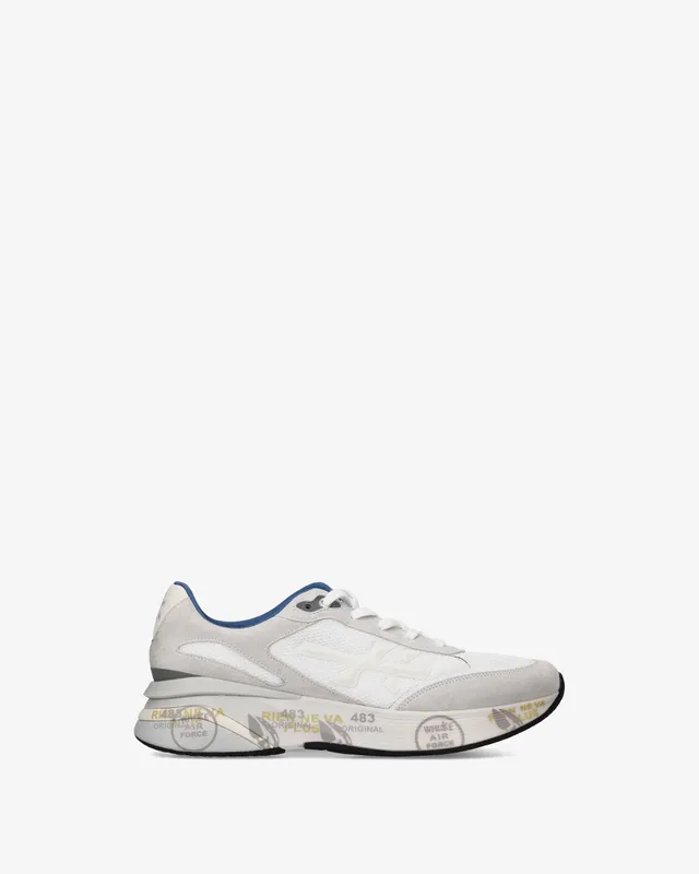 Premiata Moerun 8075 sneaker uomo bianco nylon suede