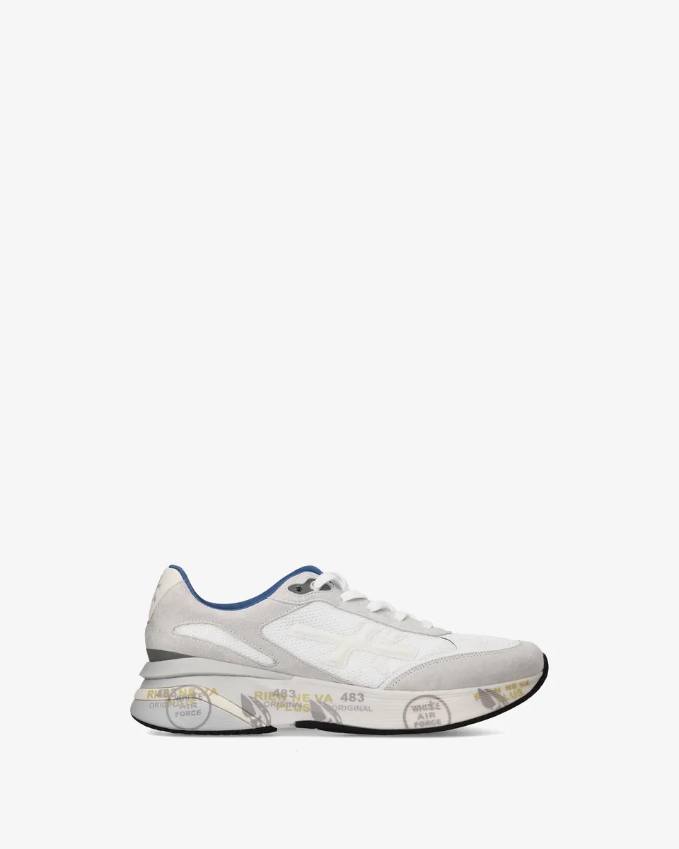Premiata Moerun 8075 sneaker uomo bianco nylon suede