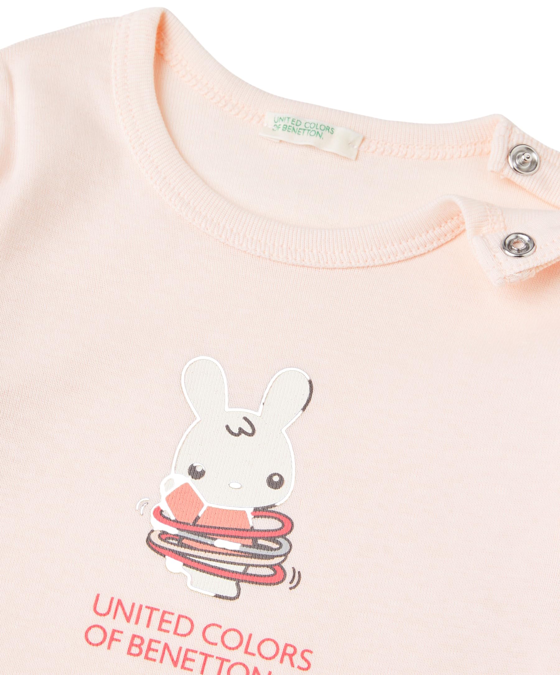 Benetton T-shirt manica lunga girocollo stampa ad acqua