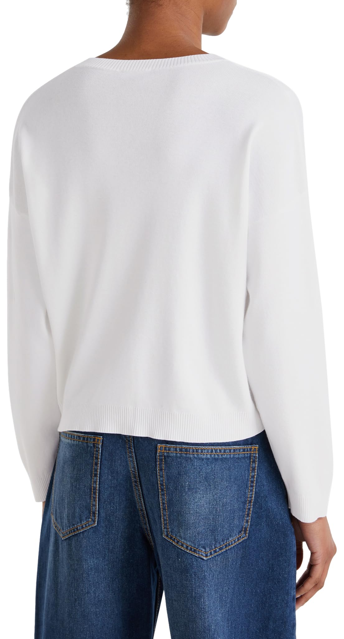 Benetton 1091d10d6 maglia donna bianca XS girocollo