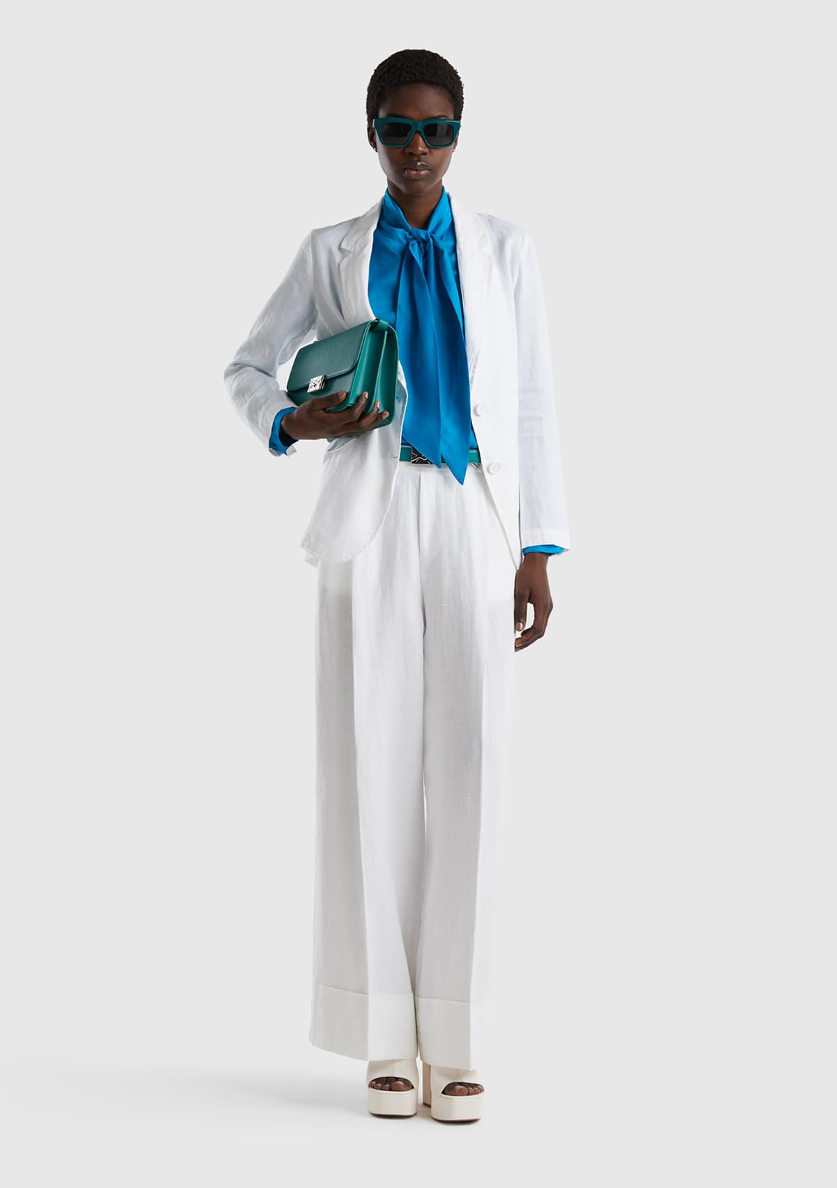 Benetton Pantaloni e Jeans Pantaloni Donna Bianco Ottico 101