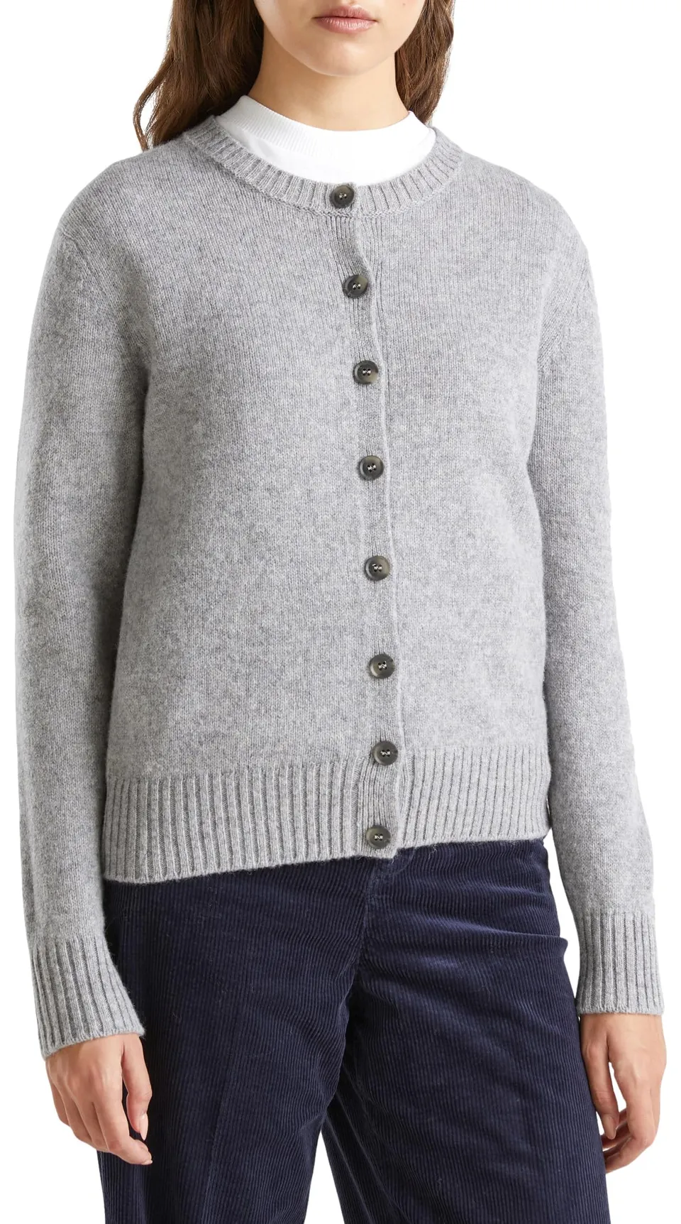 Benetton 103ME500L Cardigan Donna Grigio XXS