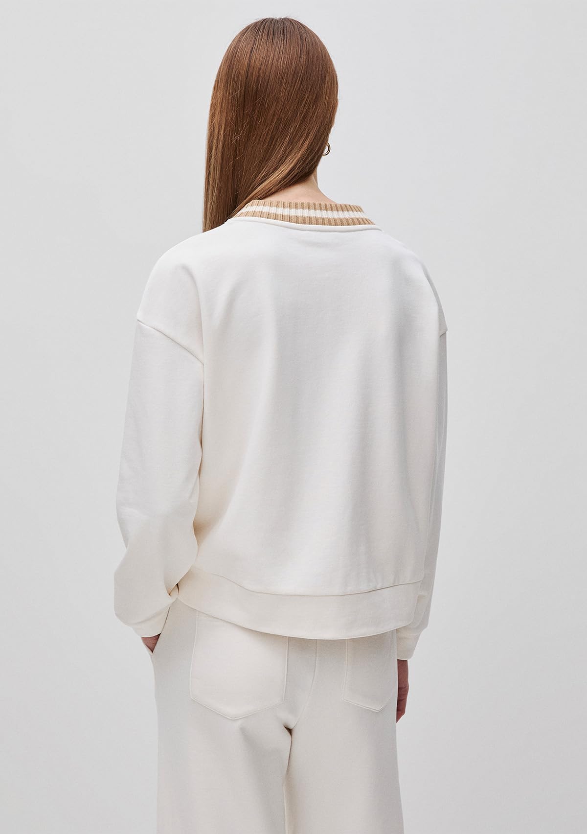 Benetton 3PTPD6006 Cardigan Felpa Donna Bianco XS Tasche