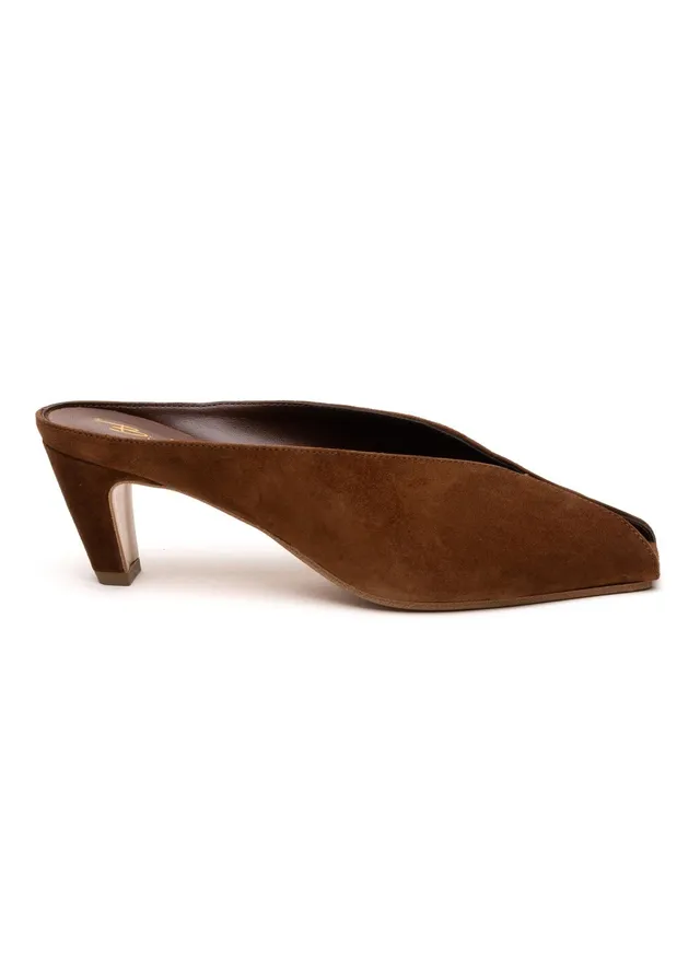 Bianca D S866 sabot choco pelle scamosciata tacco 6