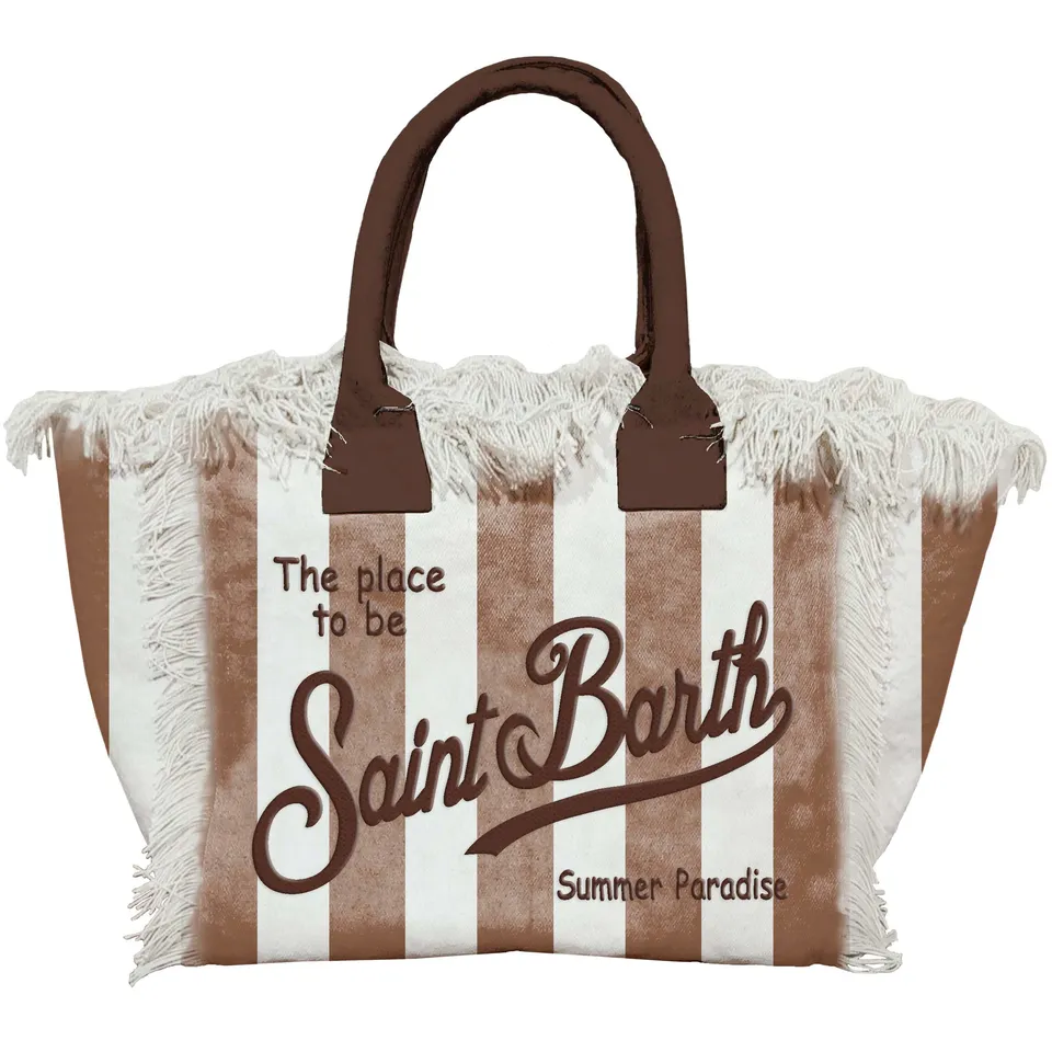 MC2 Saint Barth Vanity 08253L borsa stripes pop marrone tela