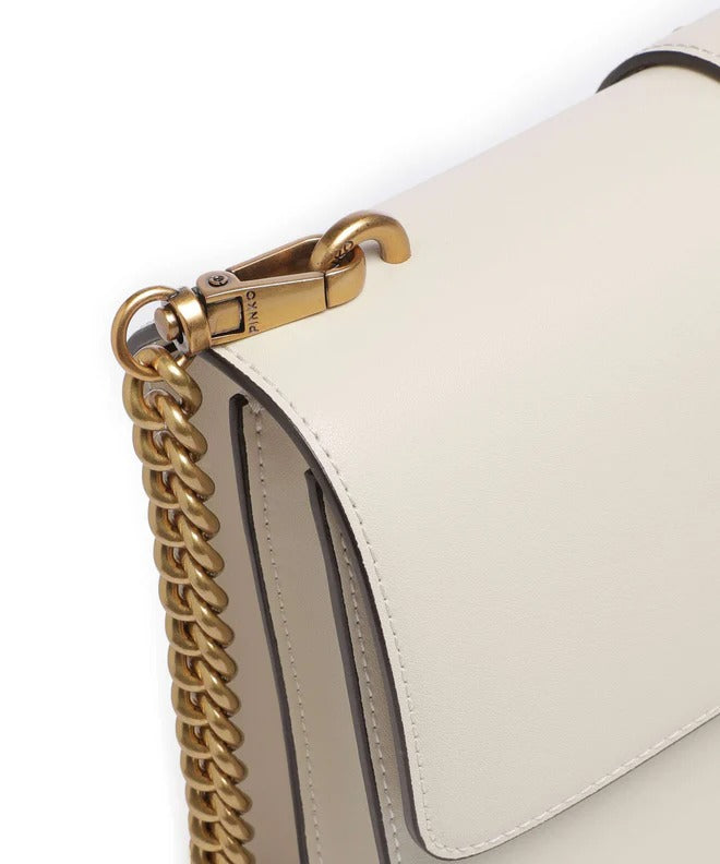 Pinko Love One Classic 105857 A0F1 borsa pelle bianco oro